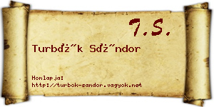 Turbók Sándor névjegykártya